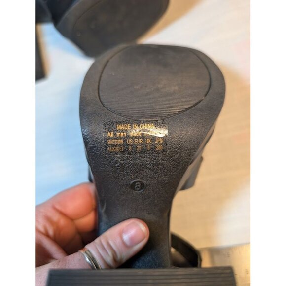 Dream Paris women's size 8 black platform sandals Y2K vegan leather - Picture 7 of 8